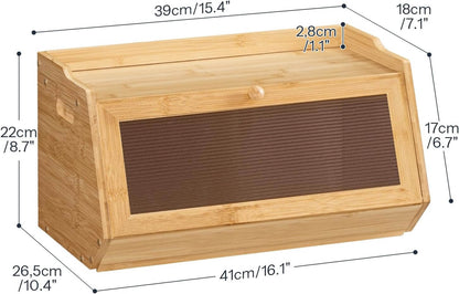 Wooden storage box with dimensions labeled