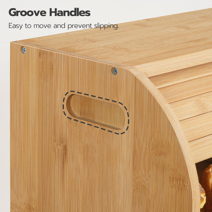 Wooden product with groove handles for easy movement