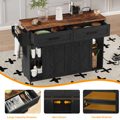 Close up of the kitchen island storage drawers showing removable cloth storage boxes and utensil dividers.