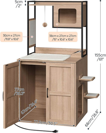 Wooden pet furniture with dimensions labeled