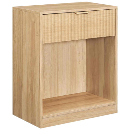 Wooden cabinet with a drawer on a white background