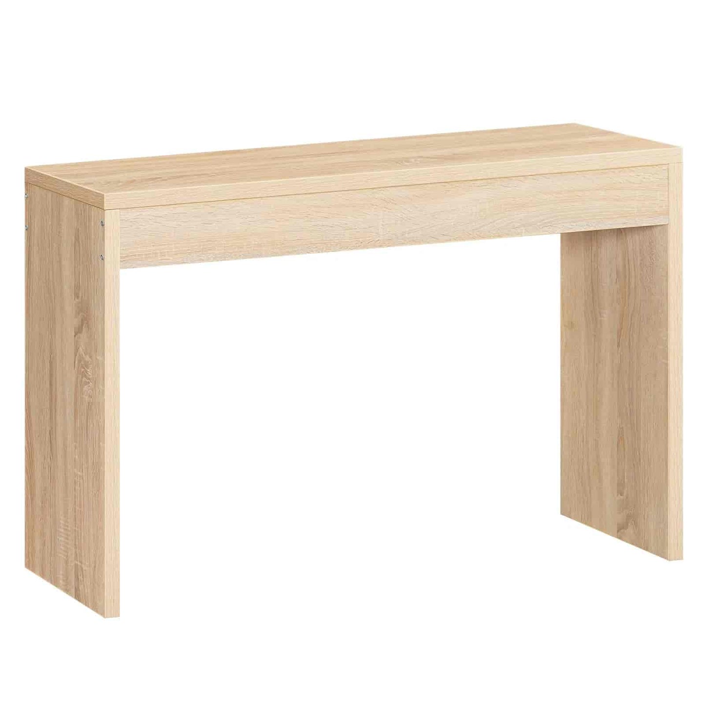 Light wooden desk on a white background