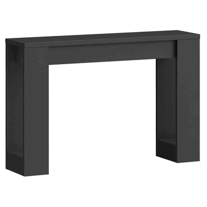 Black console table on a white background