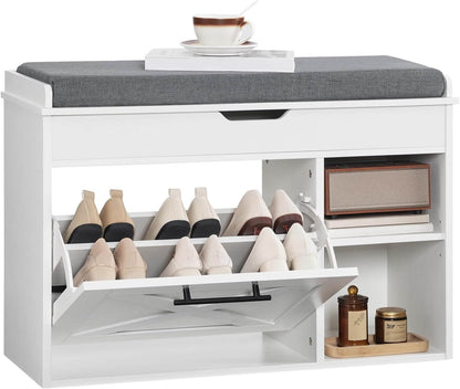 HOOBRO 31.5-inch L Shoe Storage Bench with Flip Drawer