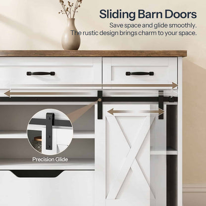 Close-up of the rustic black metal barn door track system and roller wheels demonstrating smooth, quiet sliding mechanics.