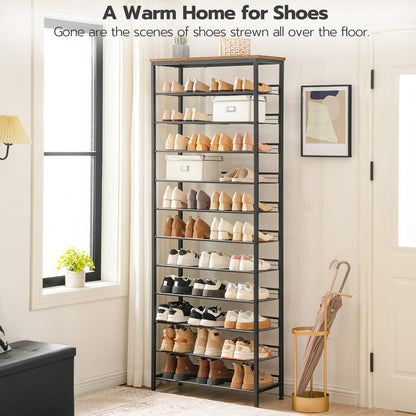 Space-saving closet shoe storage tower fitted into a modern mudroom next to a window holding boots and heels.