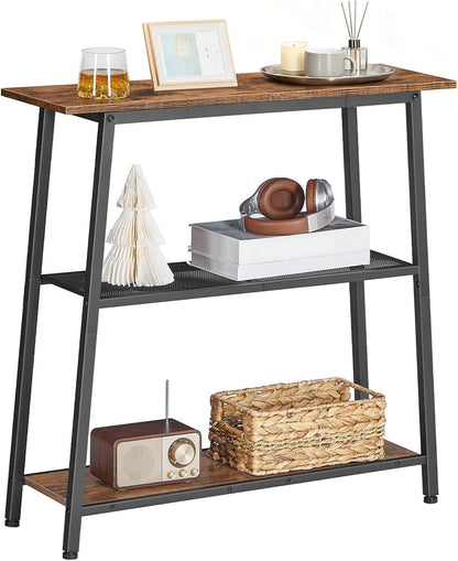 HOOBRO 30 inch 3-Tier Narrow Console Table with Storage Shelves