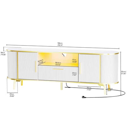 Measurement chart of a white and gold product with dimensions labeled.
