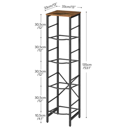 Size dimensions chart for the 4-tier water jug holder measuring 13 by 13 by 53.1 inches.