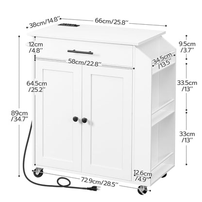 White cabinet with dimensions labeled on a white background